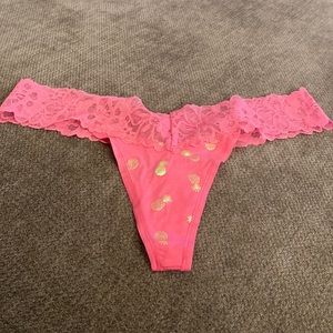 Victoria’s Secret pink pineapple thong panty